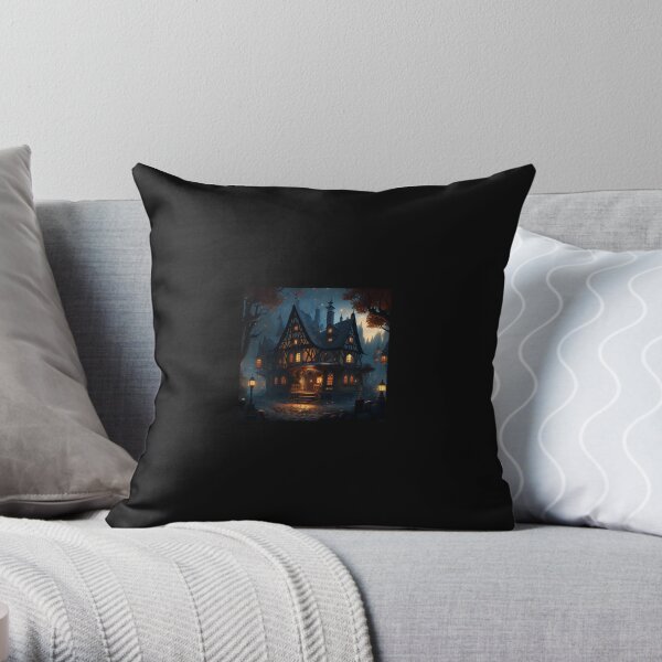 The mysterious house in the forest that we discovered on our night walk Throw Pillow RB2709 product Offical the owl house Merch